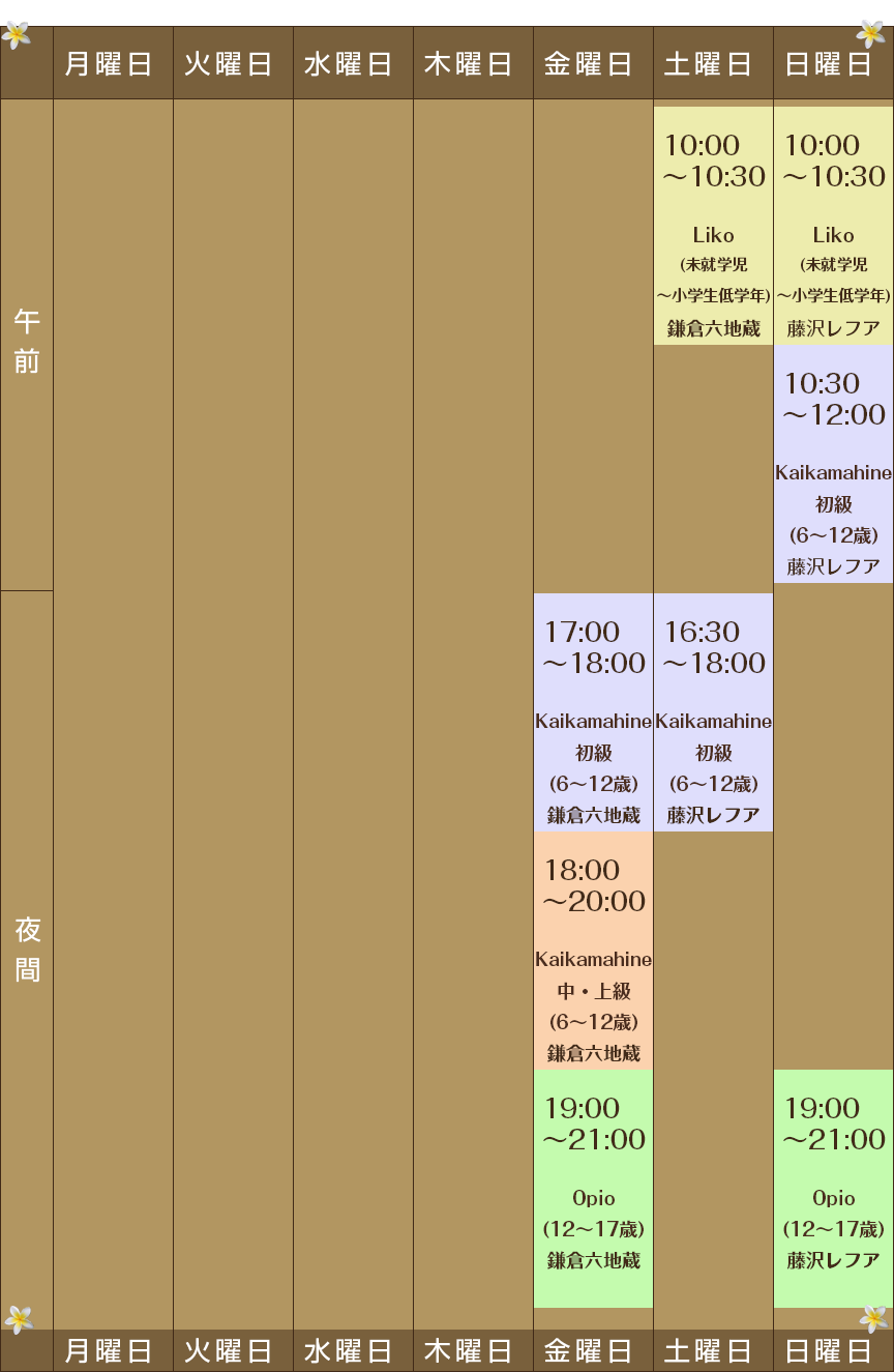 初心者から上級者までのレベル別レッスン